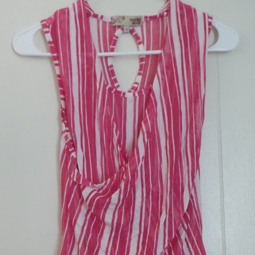Women's S/M Fit Pink with White Multi-Layer Sheer